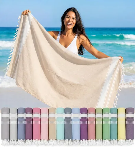 Vista 52 de LANE LINEN - Paquete de 4 toallas de playa de gran tamaño, toalla de piscina prelavada, extragrande, de secado rápido y sin arena, toalla de viaje