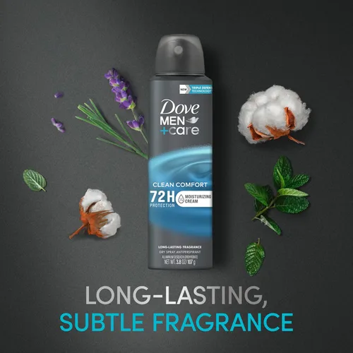 Vista 5 de Dove Desodorante en aerosol para hombres + Care + Dove Advanced Care Desodorante para mujeres, desodorante en aerosol seco antitranspirante