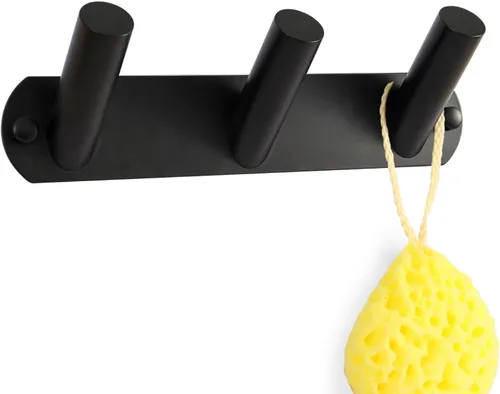 Vista 17 de NINETREX Ganchos negros para toallas, color negro mate, ganchos modernos para toallas, ganchos de acero inoxidable SUS 304, resistentes al agua