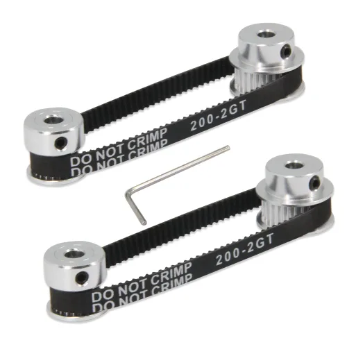 Vista 6 de 2Kit 2GT Rueda síncrona 20 y 30 dientes de 0.197 in de diámetro de aluminio Polea de sincronización con 2 piezas de longitud 7.874 in de ancho
