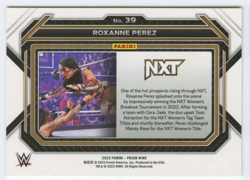 Vista 2 de Panini Prizm Wrestling #39 Roxanne Perez NXT 2.0 - Tarjeta comercial oficial de WWE NXT 2023