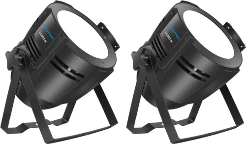 Vista 10 de BETOPPER Luces de escenario, focos LED COB de 200 W, luz par LED blanca cálida y fría, luces DMX/maestro-esclavo, iluminación de foco/Fresnel