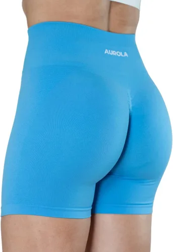 Vista 7 de AUROLA Intensify Pantalones Cortos de Entrenamiento para Mujeres Sin Costuras Fruncidos Cortos Gimnasio Yoga Correr Deporte Ejercicio Activo Fitness