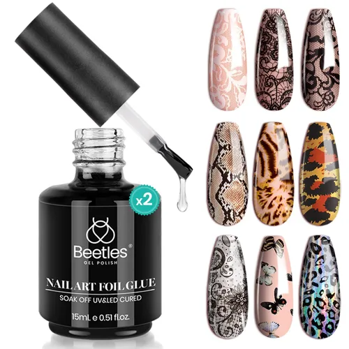 Vista 13 de Beetles - Látex líquido para uñas, 0.5 onzas líquidas, protector de cutículas con barra de plástico para cuidado de uñas, diseño de uñas