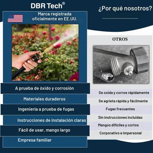 Vista 5 de DBR Tech® Válvula de Cierre de Manguera de Jardín de Latón – Válvula de Manguera de Agua de Uso Duro para Cierre Conector de Extremo de Manguera