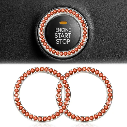 Vista 28 de Calcomanías de anillo de arranque de motor con diamantes de imitación de cristal, paquete de 2 unidades, cubierta / calcomanías para botón de Doble