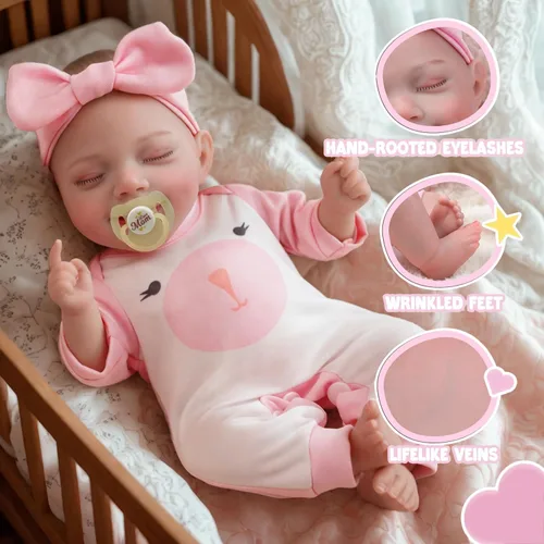 Vista 3 de JIZHI Muñecas de Bebé Reborn Realistas - Muñecas de Bebé Recién Nacido Realistas de 12 Pulgadas Niña Hechas a Mano de la Vida Real Muñecas de Niño