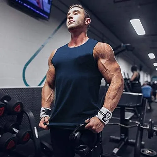 Vista 2 de COOFANDY Camisetas sin mangas para hombre, paquete de 3 camisetas sin mangas para entrenamiento, gimnasio, culturismo, fitness, paquete de 3