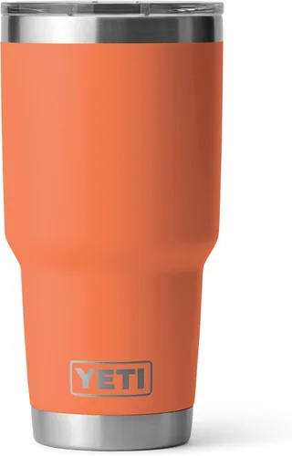 Vista 24 de YETI Rambler - Vaso de 30 oz, acero inoxidable, aislado al vacío con tapa MagSlider, color carmesí Amarillo