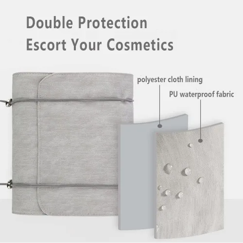 Vista 4 de Bolsa organizadora de cosméticos para viajes, bolsa de maquillaje extraíble 4 en 1, neceser de aseo para mujeres y niñas, bolsa portátil, bolsa