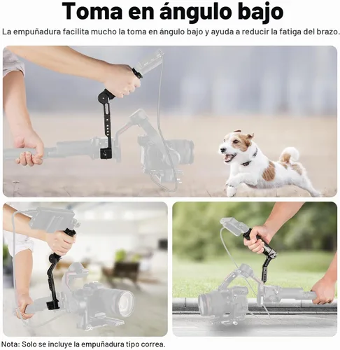 Vista 6 de NEEWER Mango de agarre de correa ajustable compatible con DJI Ronin RS4 RS3 Mini RS 3 Pro RS 2 RSC 2 estabilizador de cardán para disparos de ángulo