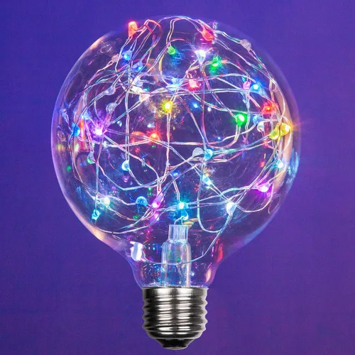 Vista 10 de Wintergreen Lighting LEDimagine - Bombilla de cadena de hadas, colgante de globo LED, bombilla ST64 con base E26 (dorado)