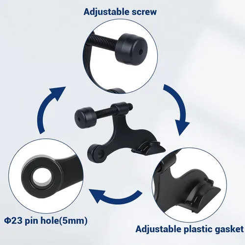 Vista 5 de HOME MASTER HARDWARE - Tope de puerta con pasador de bisagra, paquete de 8, negro, ajustable, de servicio pesado, con puntas amortiguadas de plástico
