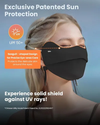 Vista 2 de BENEUNDER Protección solar UV para la cara, bufanda para el cuello, UPF150+, transpirable, refrescante, para actividades al aire libre de verano