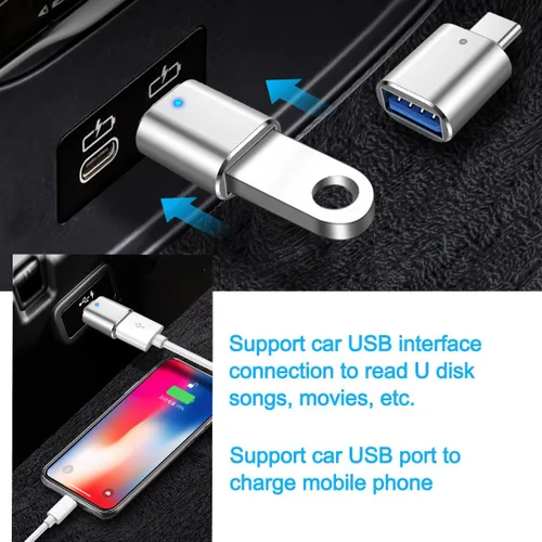 Vista 4 de KLAQQED Hub USB 3.0, divisor USB 1 en 4 salidas, extensor USB adaptador USB múltiple puerto, adaptador USB a USBC-C, adaptador USB C a USB