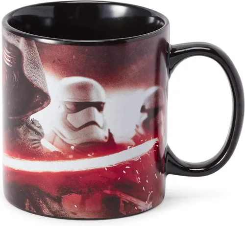Vista 3 de Taza oficial de Star Wars Kylo Ren y Stormtroopers de 20 onzas, taza de cerámica para café caliente, té, cacao, con personajes icónicos