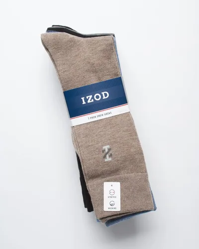 Vista 2 de IZOD Calcetines de vestir para hombre Paquete de 7 calcetines ligeros elásticos que se mantienen en pie hasta media pantorrilla Calcetines