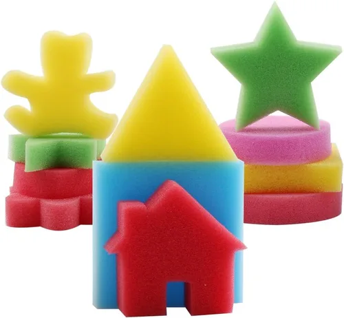 Vista 9 de LEOBRO 30 esponjas para pintar, aplicadores de pintura de esponja de forma, esponjas de pintura para manualidades, sellos de esponja de espuma