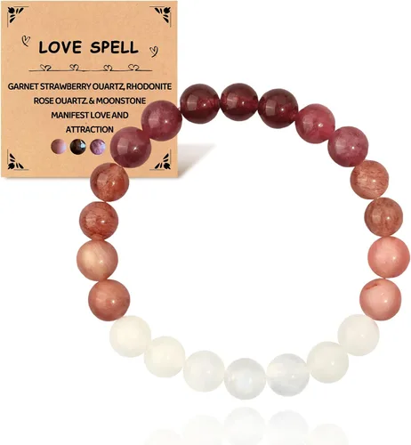 Vista 12 de Pulsera de la suerte y protección, pulsera de cristal curativo de 0.315 in, pulsera de yoga para aliviar el estrés y la ansiedad trae regalo