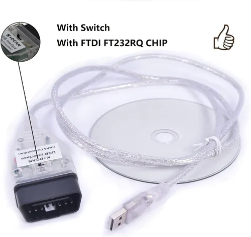Vista 4 de Antibreak cable inpa k d can k+ can ediabas USB obd2 kcan dcan Interfaz Interruptor OBDii para BMW (switch2)