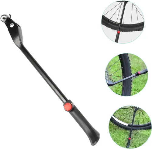 Vista 5 de Kisangel Accesorios de bicicleta de montaña Aleación de aluminio Kickstand Bike Kickstand Soporte lateral telescópico Pies antideslizantes Ajuste