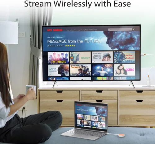 Vista 3 de j5create ScreenCast - Transmisor y receptor de pantalla inalámbrico USB-C a HDMI, compatible con 1080p, adecuado para iPhone15, MacBook, iPad Pro