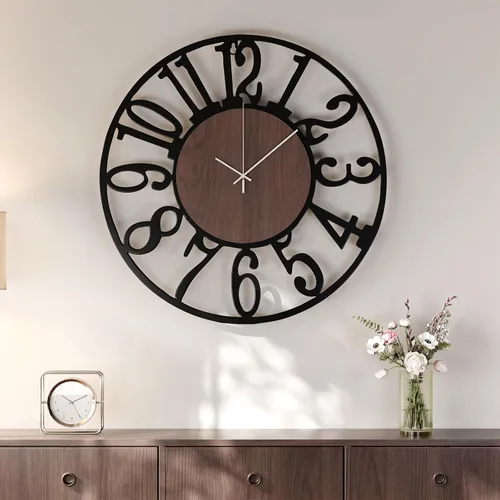 Vista 14 de Cuspin Reloj de pared de 24 pulgadas con engranajes, reloj de metal