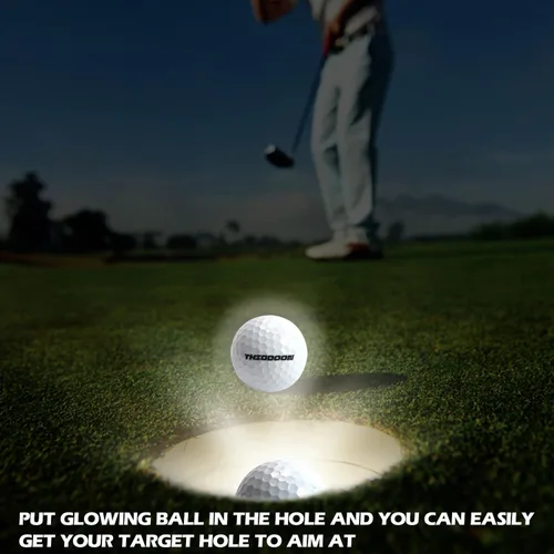 Vista 4 de THIODOON New Glow in Dark Golf Balls Resettable Time LED Ball Light up Golfer Gift Ball Night Glowing Sports Balls Glow Nighttime Lighted 40 Hours