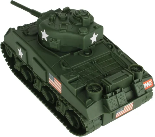 Vista 4 de BMC WW2 Sherman M4 Tank - Vehículo militar 1:32 verde oscuro para hombres de plástico del ejército