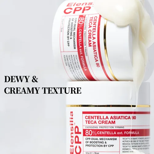 Vista 4 de Elensilia CPP Centella 80 - Crema intensiva de caracol de 1.76 onzas líquidas, adenosina, extractos botánicos para rellenar, reafirmar, hidratar