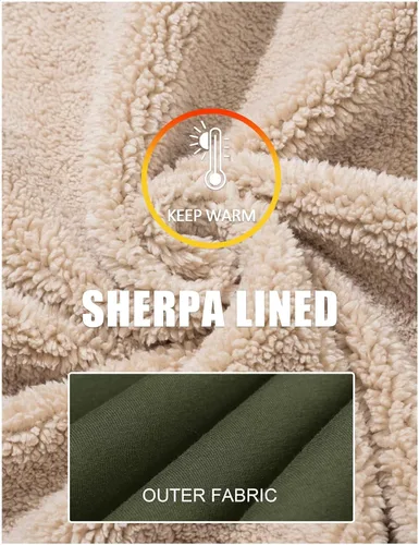 Vista 4 de MAGCOMSEN Sudadera con capucha de forro polar Sherpa para hombre