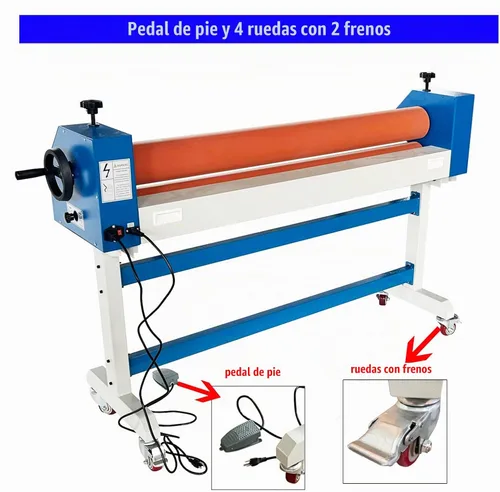 Vista 7 de INTBUYING Laminador frío de 51 pulgadas, Máquina automática de laminación en frío de doble uso eléctrico/manual, Rodillo de goma suave, Interruptor
