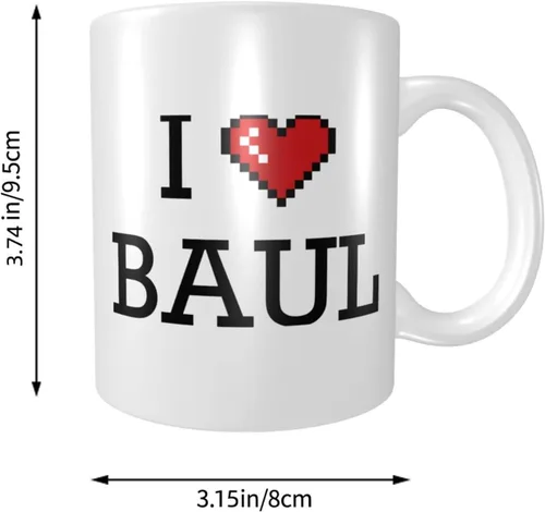 Vista 2 de Coworker - Taza de café con texto en inglés "I Love Baul", tazas de café únicas para mujer