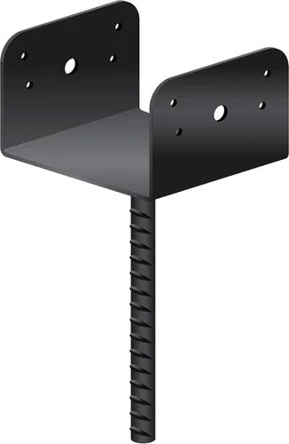 Vista 8 de Nuvo Iron DSB4 4 Soporte decorativo negro para sillín para postes de 3.5 x 3.5 pulgadas