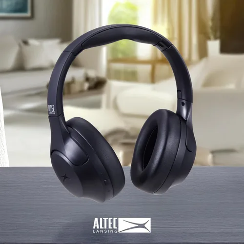 Vista 6 de Altec Lansing ComfortQ 2.0 - Auriculares Bluetooth inalámbricos con cancelación de ruido con batería de 50 horas, diseño plegable, asistente de voz