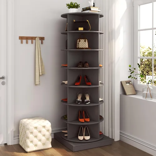 Vista 8 de Estante giratorio para zapatos, zapatero giratorio de 6 niveles, organizador de zapatos giratorio de 360° que puede contener 24 pares de zapatos