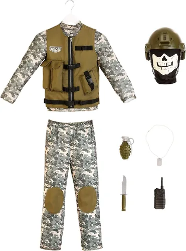 Vista 4 de Kids Camo Trooper Costume Tactical Vest Camouflage Army Costume Child