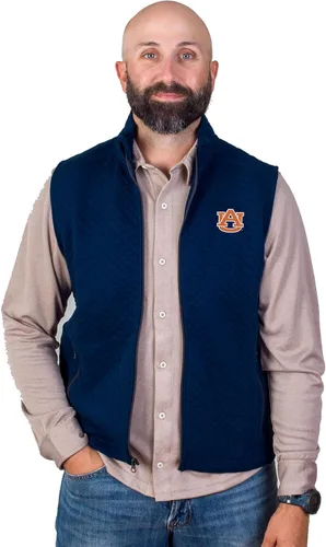 Vista 47 de Vantage Apparel Chaleco Acolchado con Cremallera Completa Universitario para Hombre