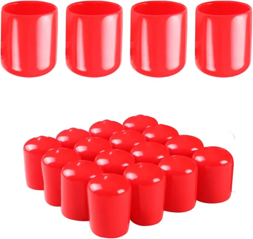 Vista 11 de Cubierta de tapa de extremo redondo de goma de 3/4 pulgadas (0.748 in), protectores de rosca de PVC flexible de tubería de tubería protectora