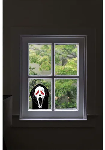 Vista 2 de Decoración de Halloween Observador Fantasma en la Ventana Multicolor