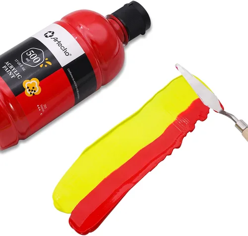 Vista 3 de Artecho Juego de pintura acrílica de 12 colores en envases grandes (500ml/17oz), pintura para manualidades artísticas para suministros de arte