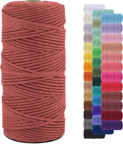 Vista 71 de Cordón de macramé de 0.079 pulgadas, cuerda de algodón natural de 109 yardas, hilo de cuerda de macramé para manualidades, ganchos de pared