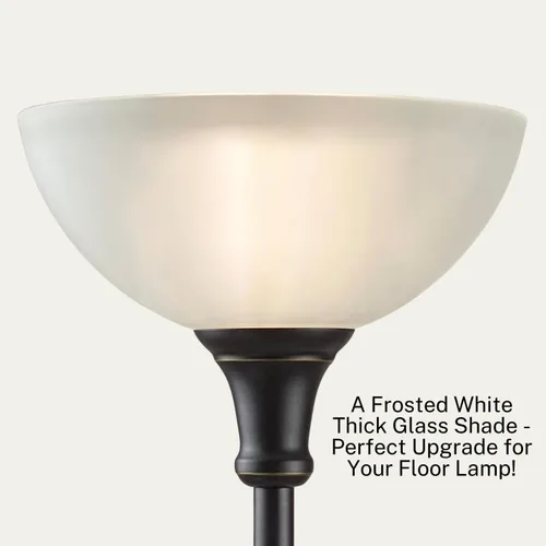 Vista 15 de LIGHTACCENTS Reemplazo de pantalla de lámpara de vidrio para lámpara de pie, vidrio esmerilado, 12 pulgadas de diámetro, apertura de 1.72 pulgadas