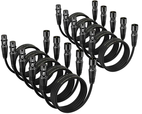 Vista 10 de XLR Cables 3 pies 4 paquetes – Cable de micrófono macho a hembra con 3 pines equilibrados XLR cables de altavoz XLR cable de micrófono