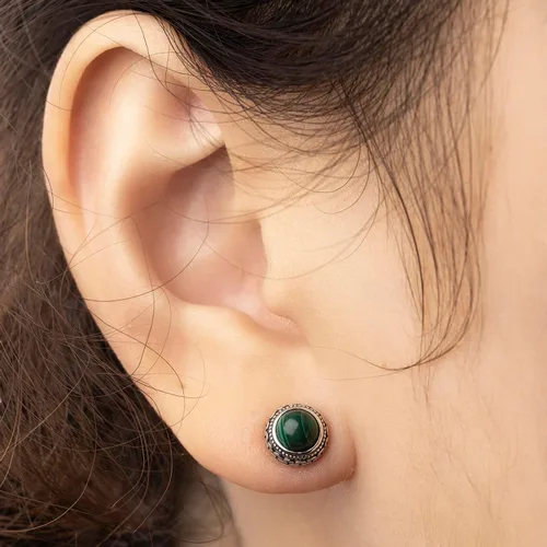 Vista 93 de Aretes de plata de ley con piedra natal de cristal real, joyería para mujer, moda occidental 925, envejecida, bohemia, hecha a mano, el mejor regalo