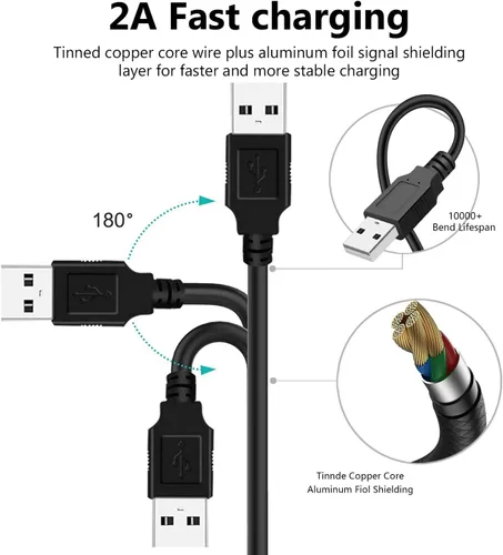 Vista 4 de Repuesto para cargador Stanley Fatmax de 5 V, adaptador USB a USB, cable de carga para Stanley SL10LEDS, SL10LEDSL, TL450, TL600, SAT3S, SS4LS, Zero
