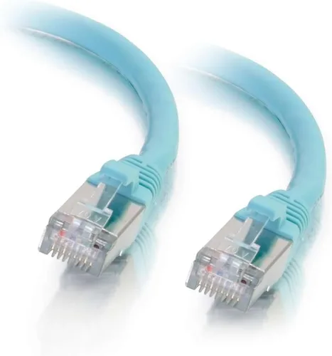 Vista 10 de C2G 00740 Cable Cat6a - Cable de conexión de red Ethernet blindado sin enganches, aguamarina (1 pie, 1.0 ft)