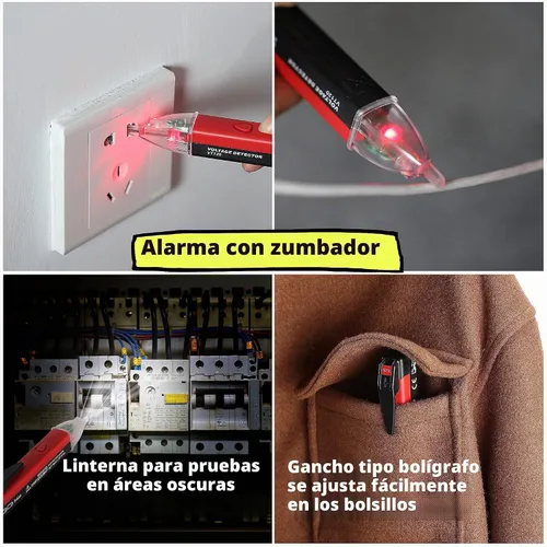 Vista 7 de Mr. Pen Probador de voltaje, detector de voltaje de CA sin contacto, pluma probadora eléctrica, rojo y negro Tester Electric, Electric Tester Pen