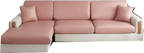 Vista 19 de Fundas de cojín impermeables para sofá, fundas de cojín de piel sintética para sofá en forma de L, protector de muebles para niños, funda de asiento
