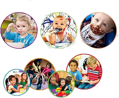 Vista 5 de JNINTH Baberos impermeables y lavables para comer y jugar delantal (6-36 meses)